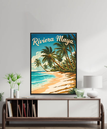 Riviera Maya Vintage Travel Poster - Mexico’s Coastal Paradise