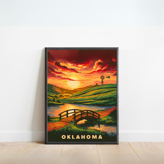 Oklahoma Vintage Travel Poster - Warm Summer