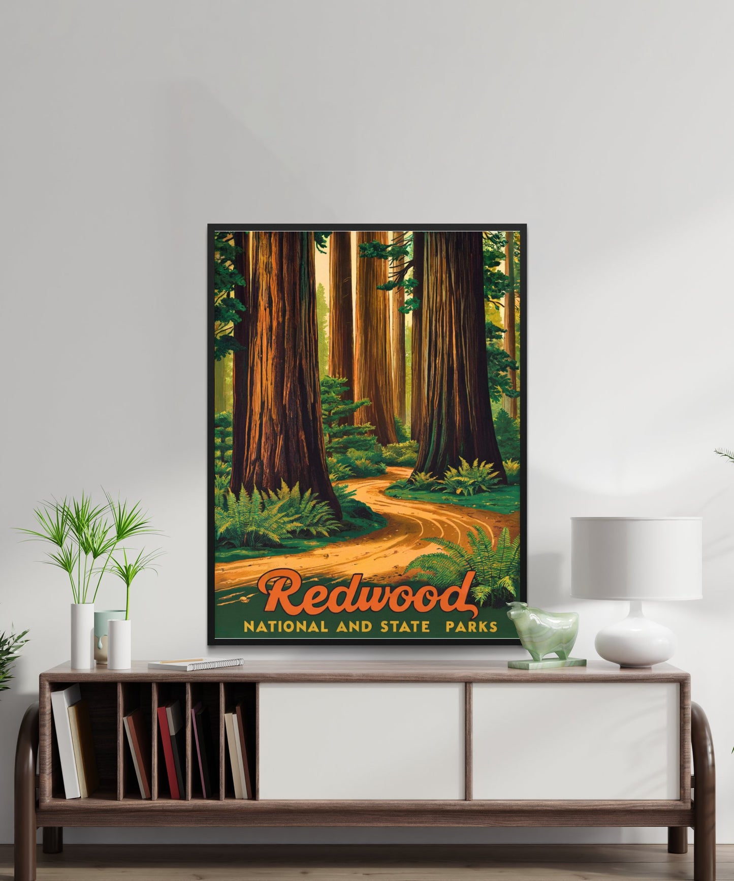 Redwood National and State Parks  Vintage Travel Poster