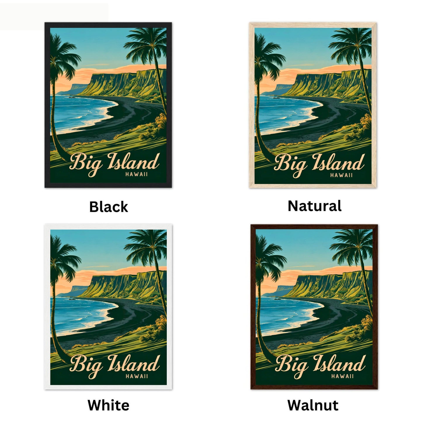 Big Island Vintage Travel Poster -  Heart of Hawaii's Natural Wonders