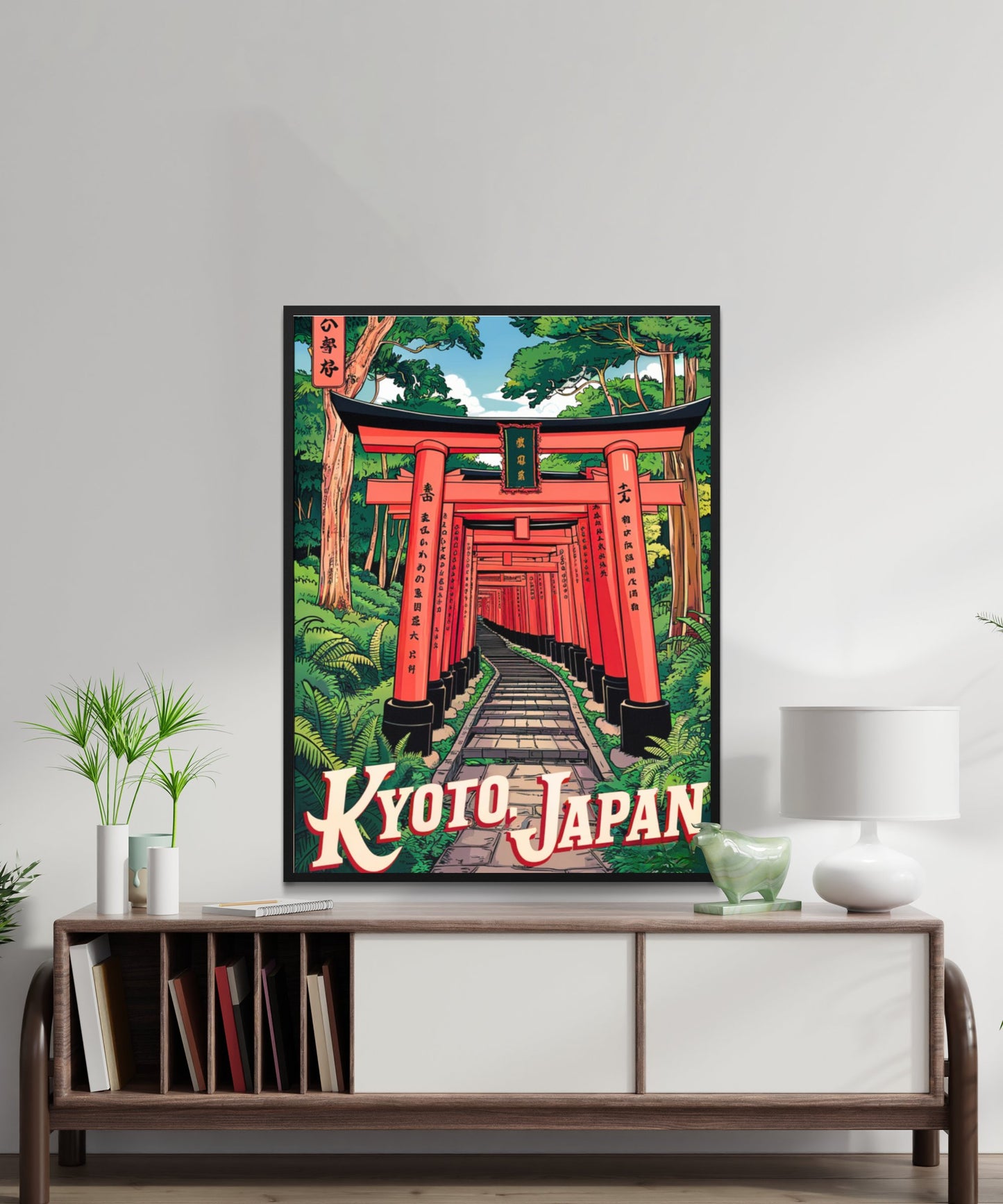 Kyoto Vintage Travel Poster - Cherry Blossoms