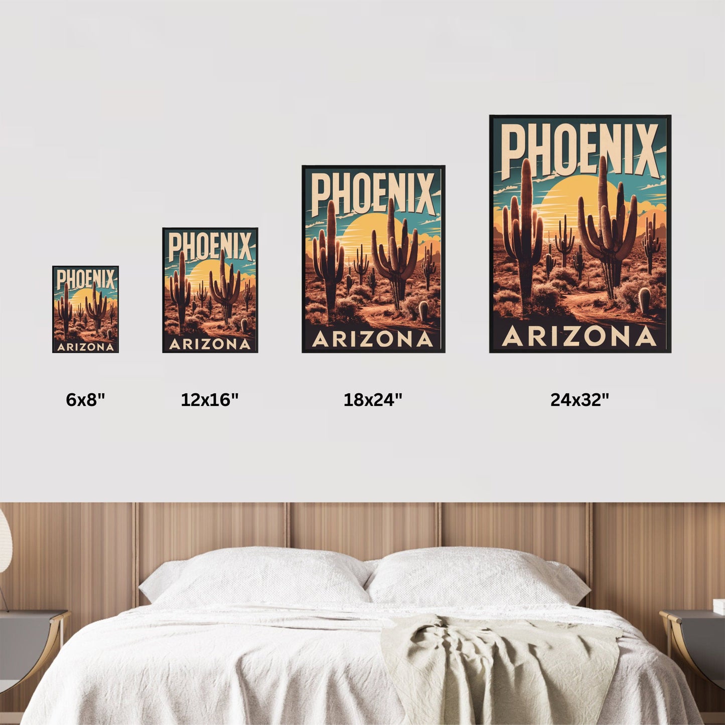 Phoenix Vintage Travel Poster - Mountain Views