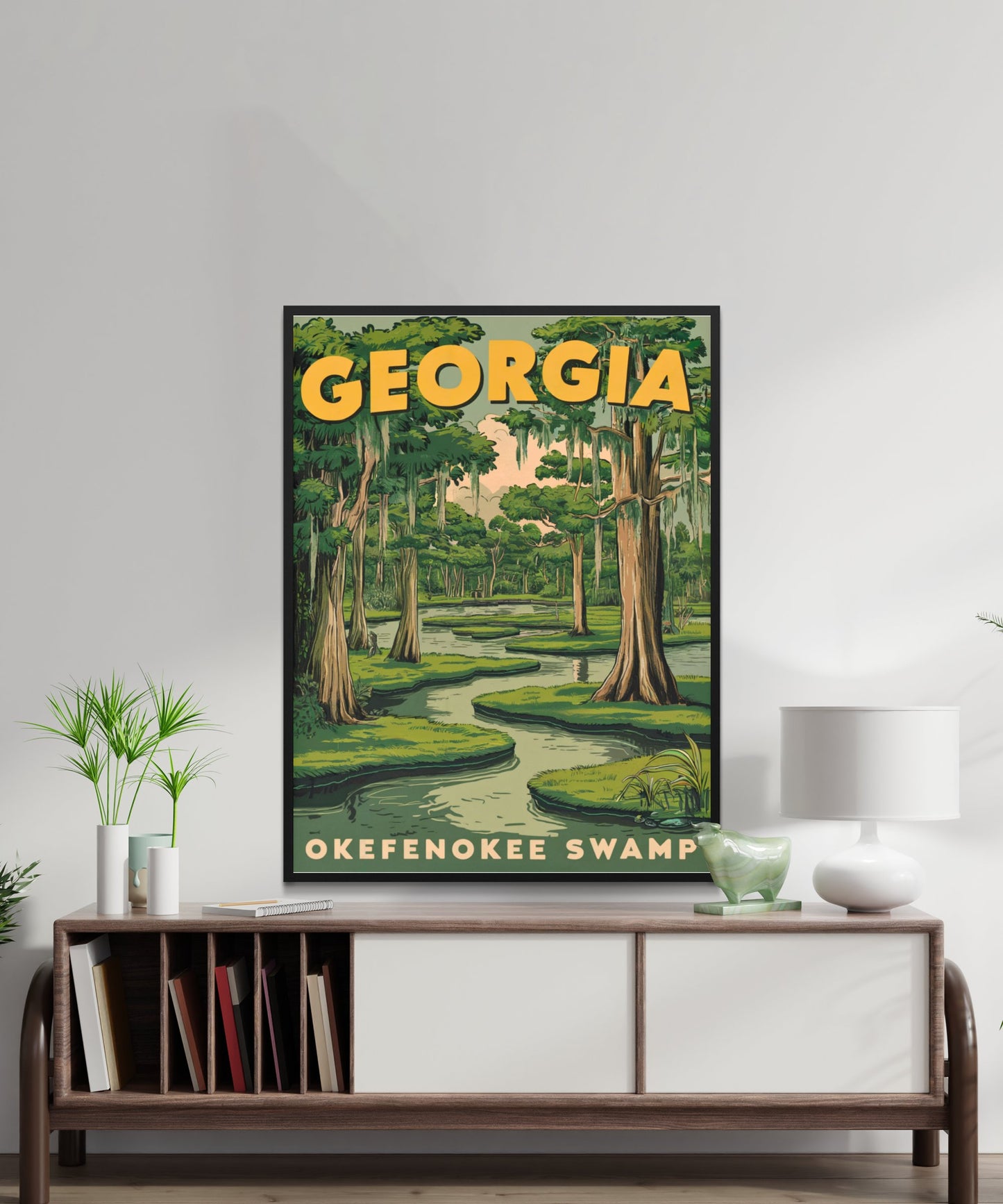 Okefenokee Swamp Vintage Travel Poster - Timeless Wetland Wonderland