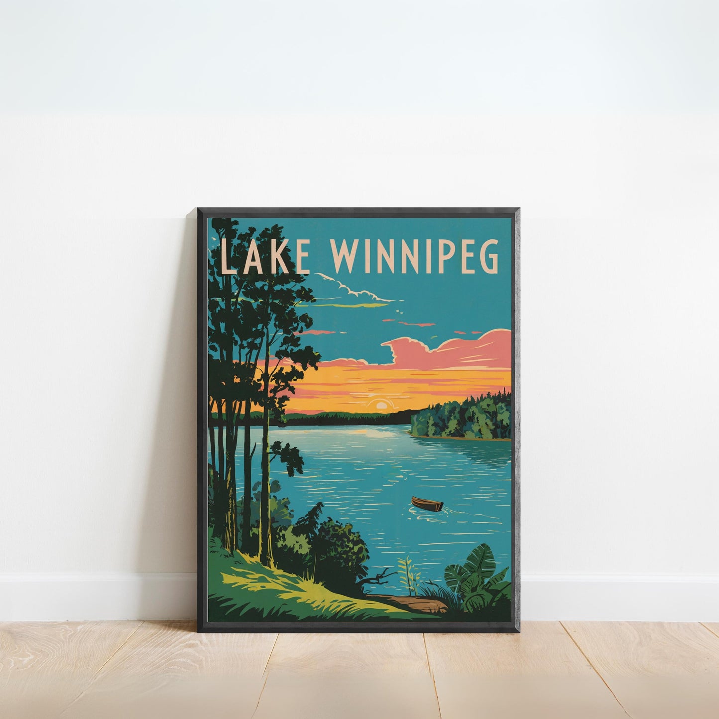 Lake Winnipeg Vintage Travel Poster - Timeless Northern Waters