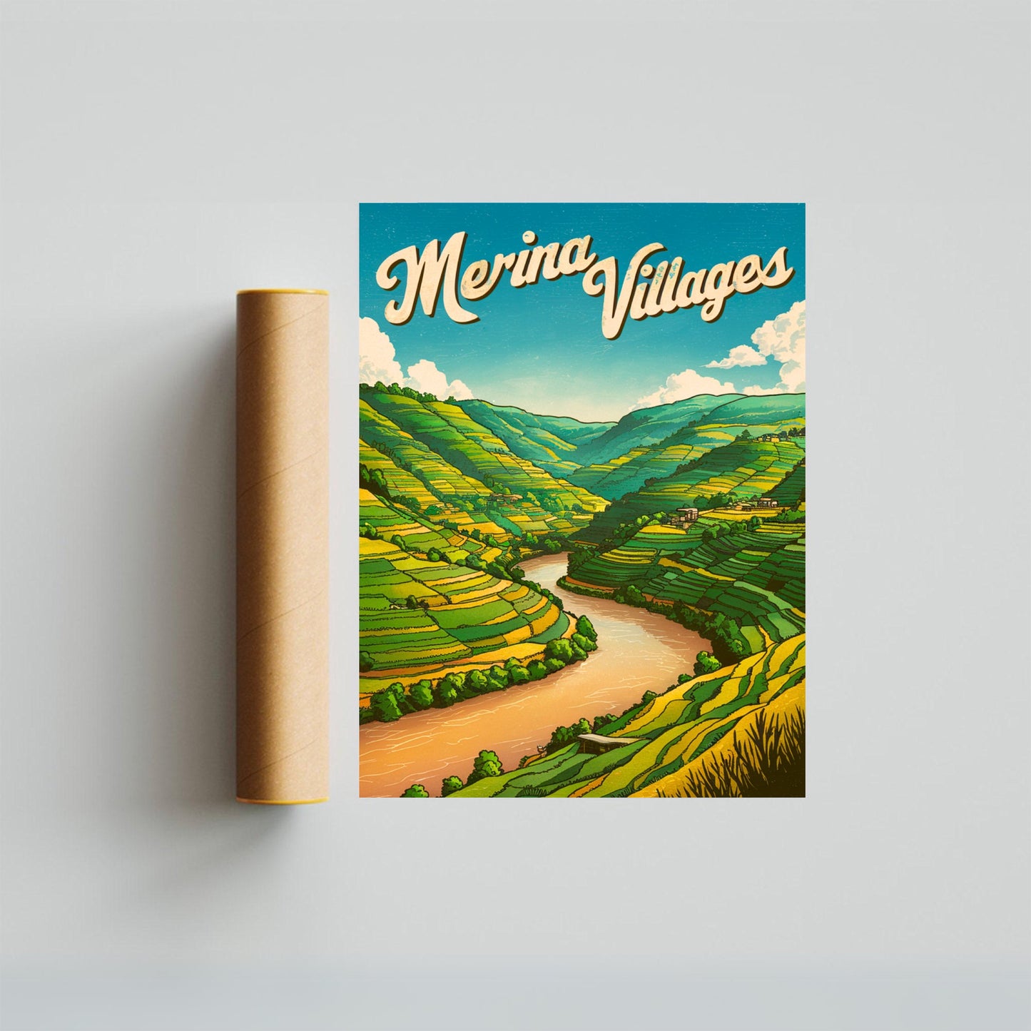 Merina Villages Vintage Travel Poster