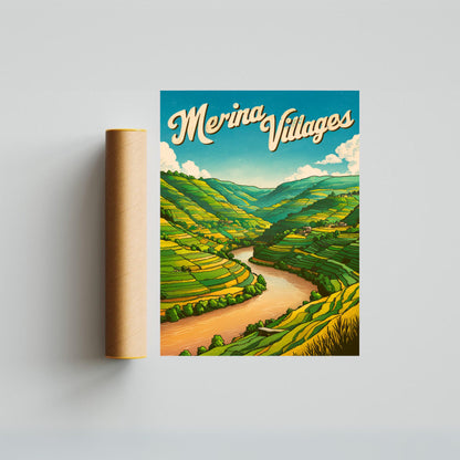 Merina Villages Vintage Travel Poster