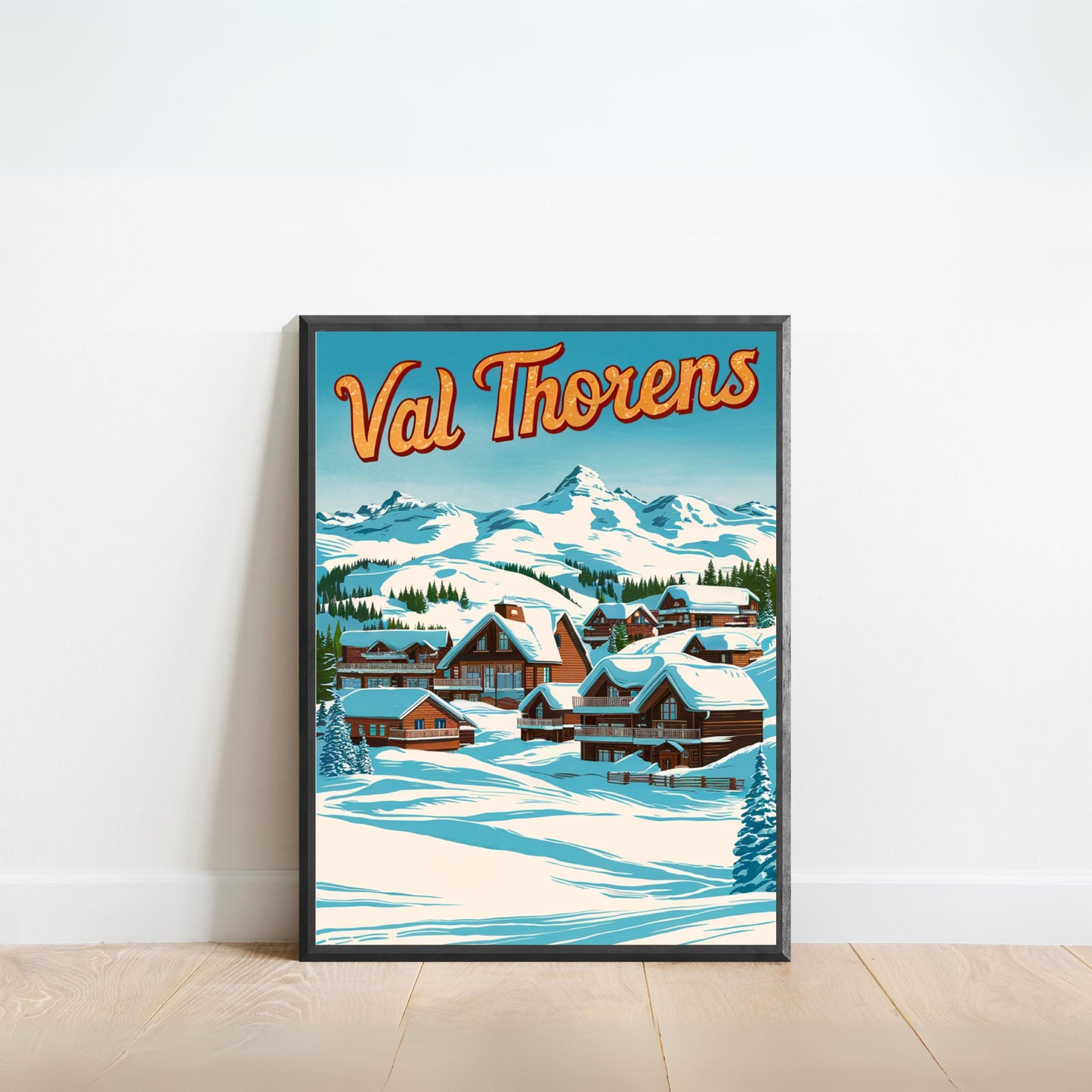 Val Thorens Vintage Travel Poster - Majestic Peaks