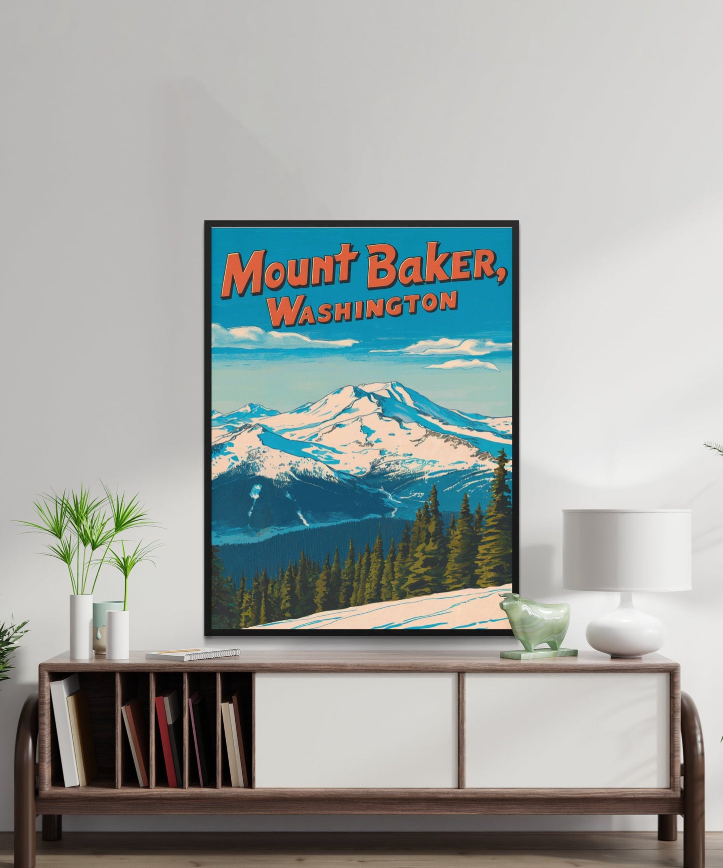 Mount Baker Vintage Travel Poster  - Washington's Alpine Icon