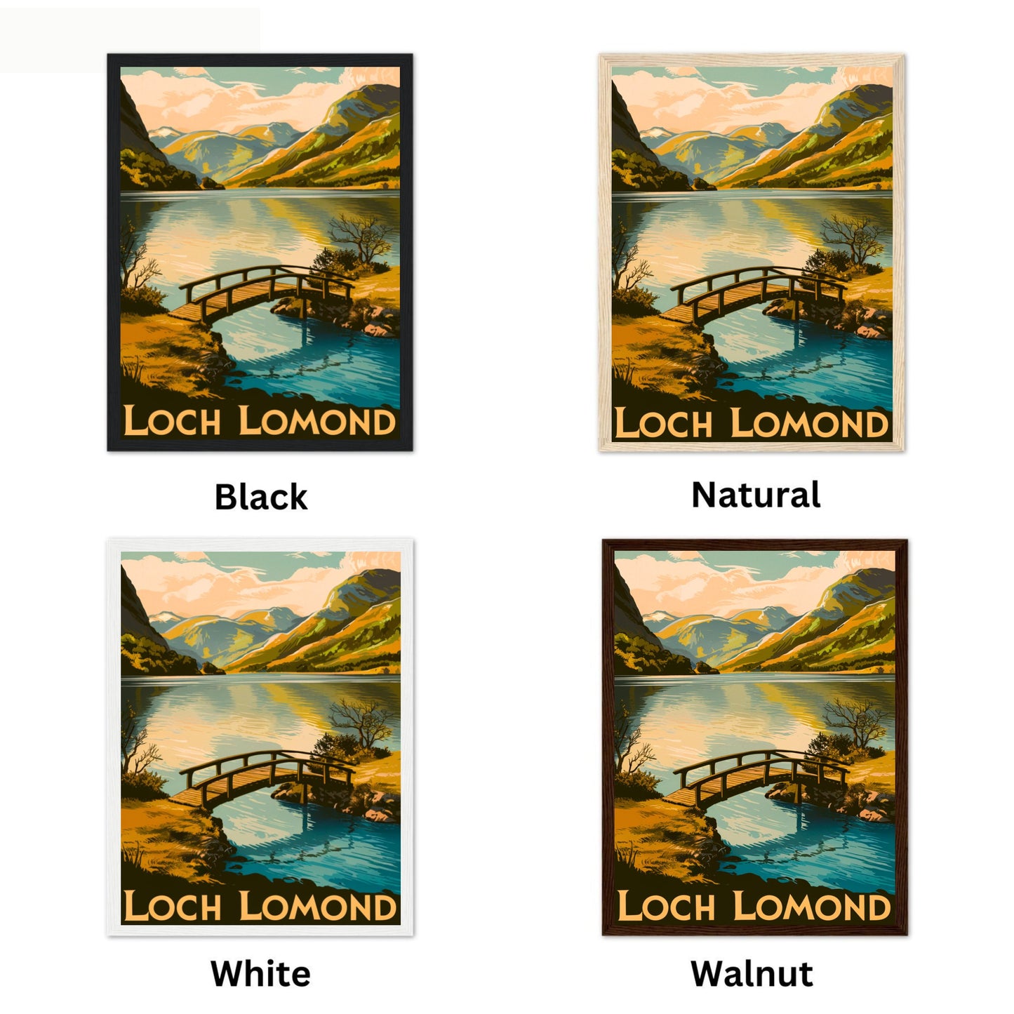 Loch Lomond Vintage Travel Poster - Mountain Beauty