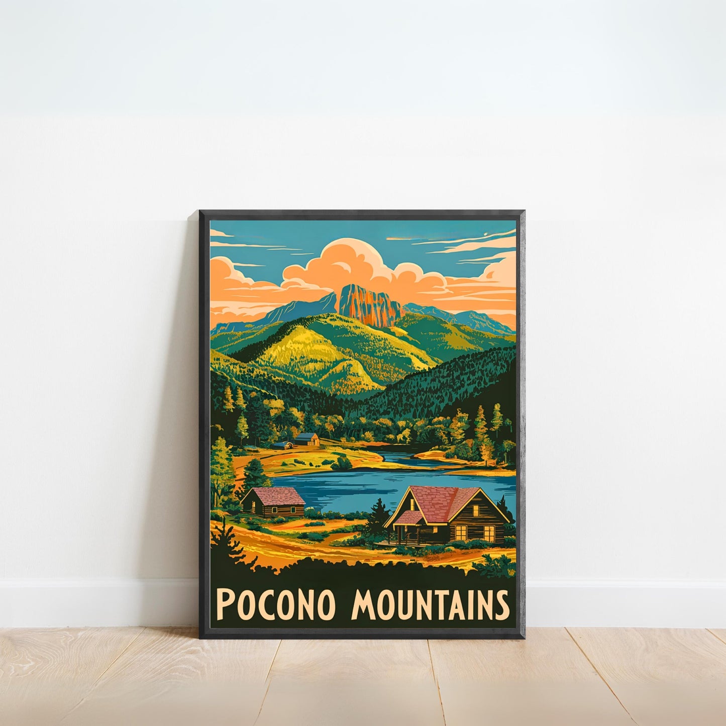 Pocono Mountains Vintage Travel Poster - Scenic Beauty