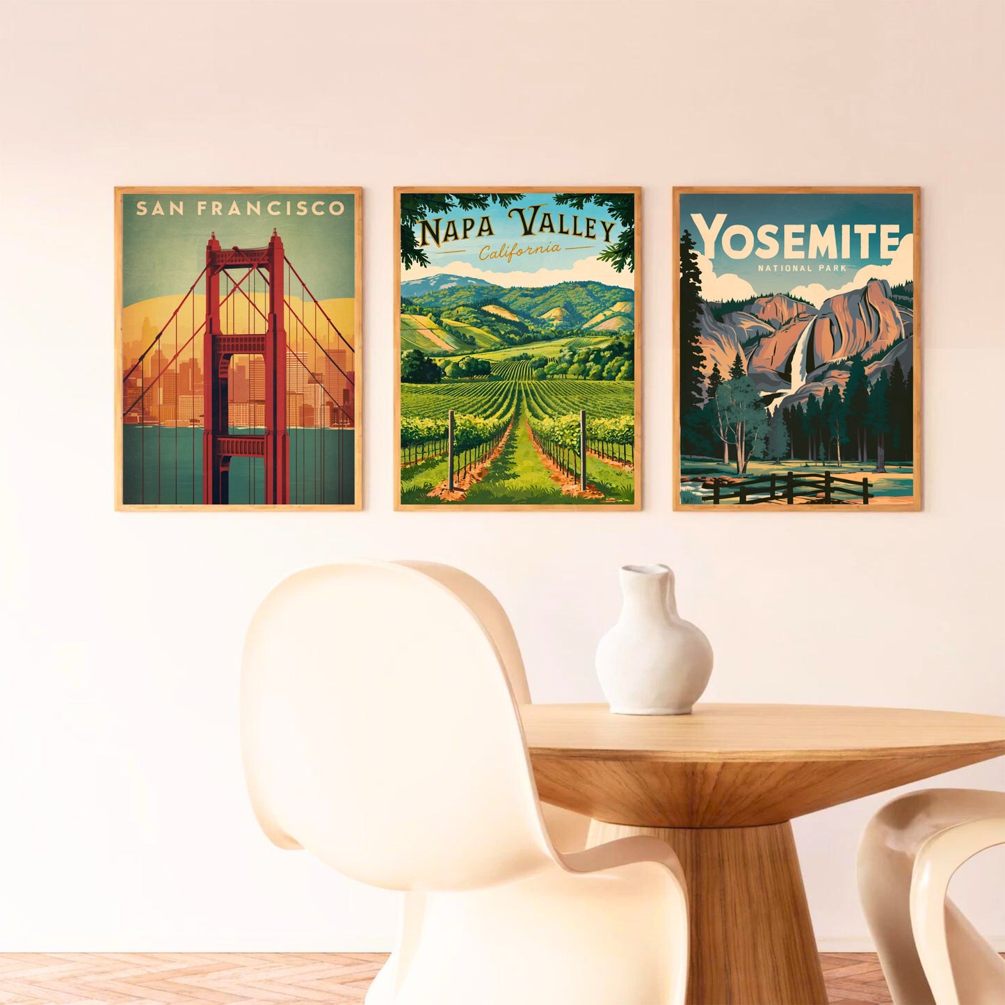 Napa Valley Vintage Travel Poster - Vineyards and Scenic Hills