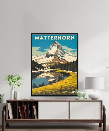 Matterhorn Vintage Travel Poster - Iconic Alpine Peaks