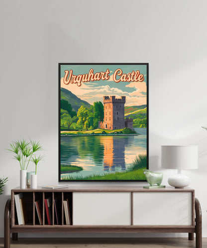 Urquhart Castle Vintage Travel Poster - Rugged Beauty