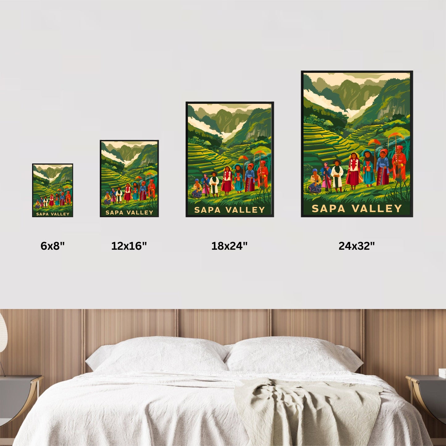 Sapa Valley Vintage Travel Poster - Mountainous Beauty