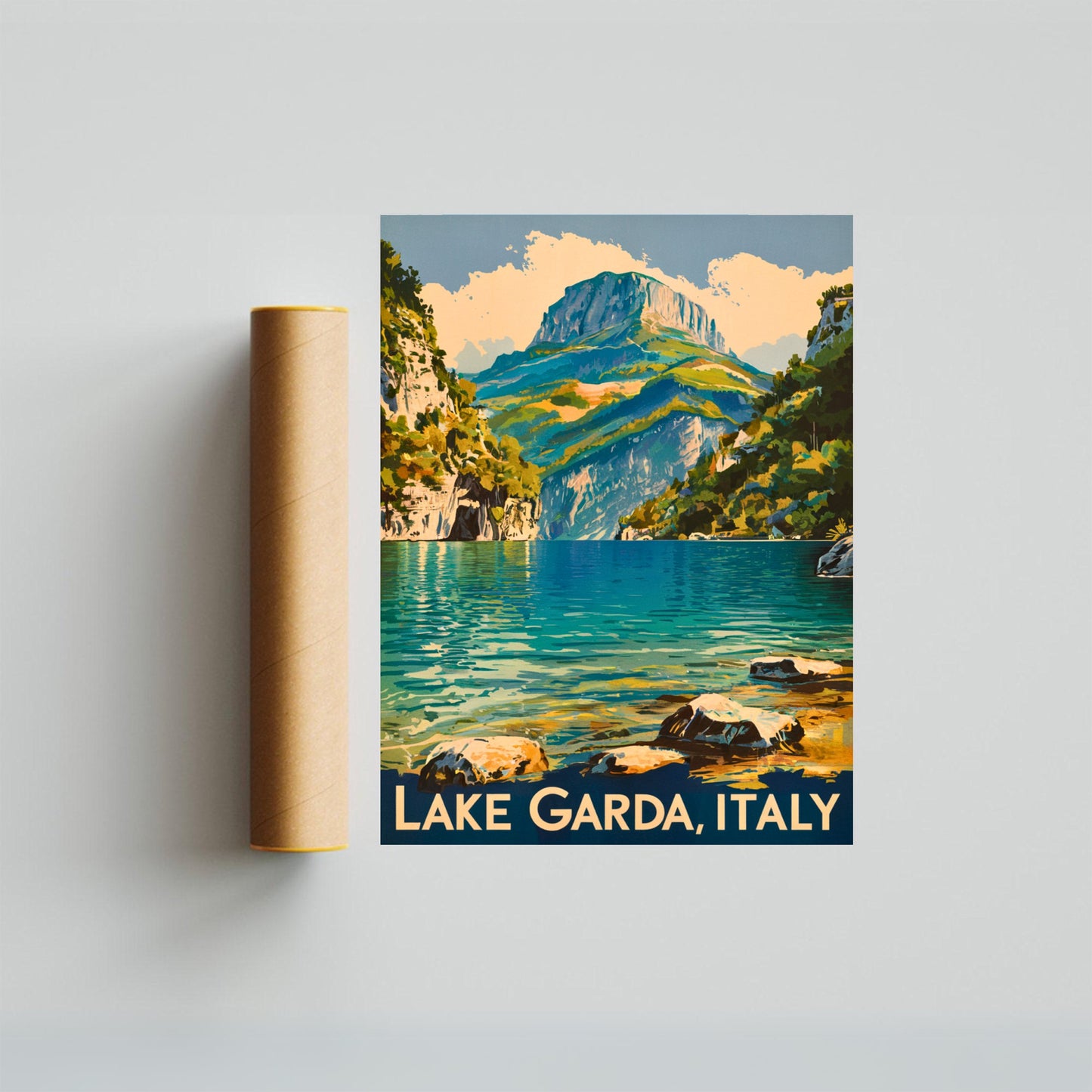 Lake Garda Vintage Travel Poster - Shores and Serenity