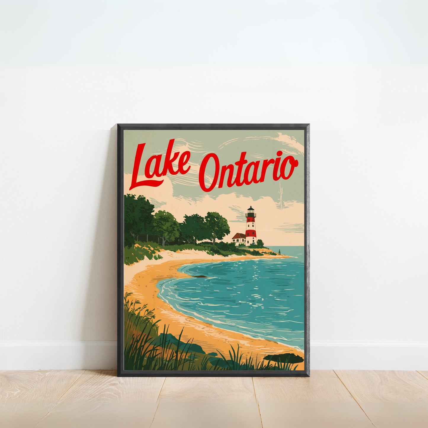 Lake Ontario Vintage Travel Poster - Canadian Waterscape