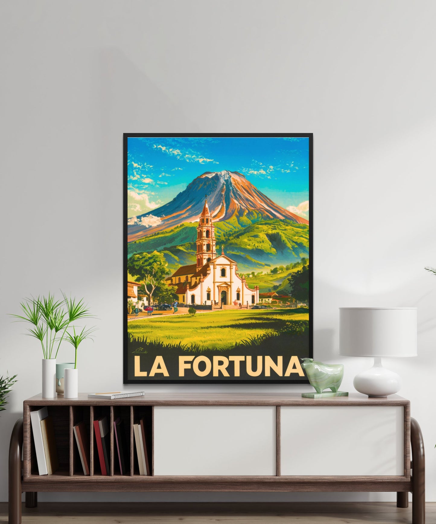 La Fortuna Vintage Travel Poster - Majestic Peak