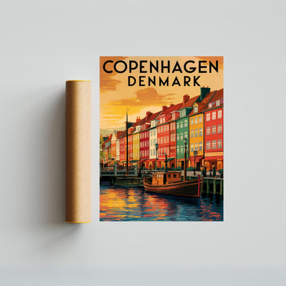 Copenhagen Vintage Travel Poster