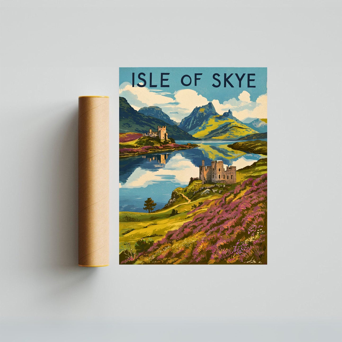 Isle of Skye Vintage Travel Poster - Rugged Island Splendor