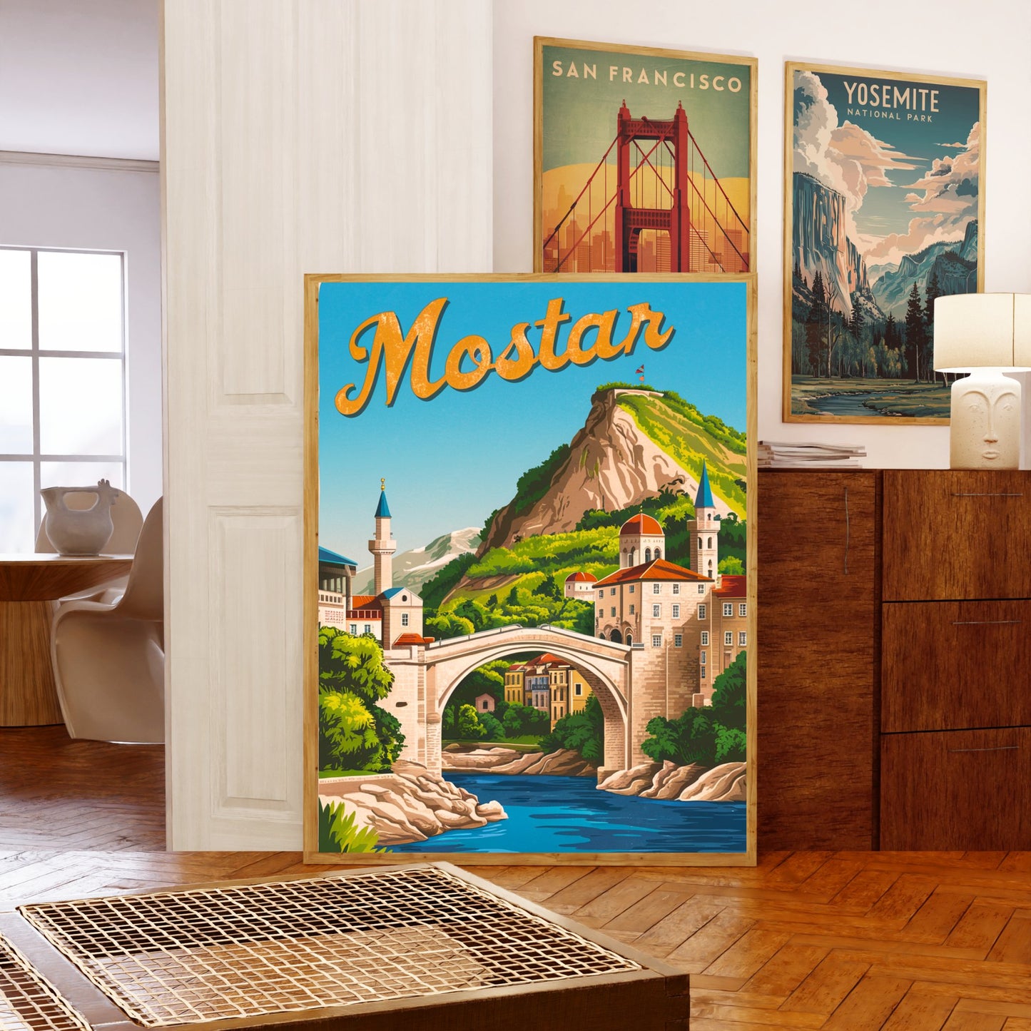 Mostar Vintage Travel Poster