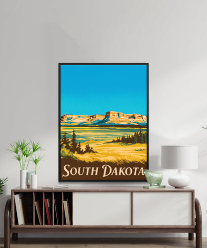 South Dakota Vintage Travel Poster