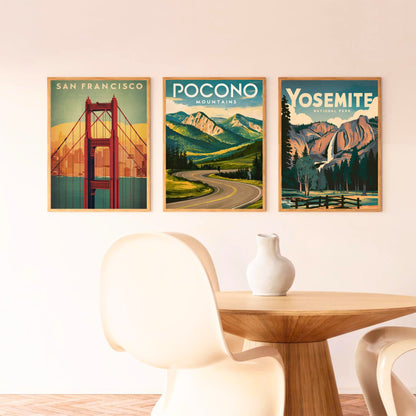 Pocono Mountains Vintage Travel Poster - Adventure Retreat