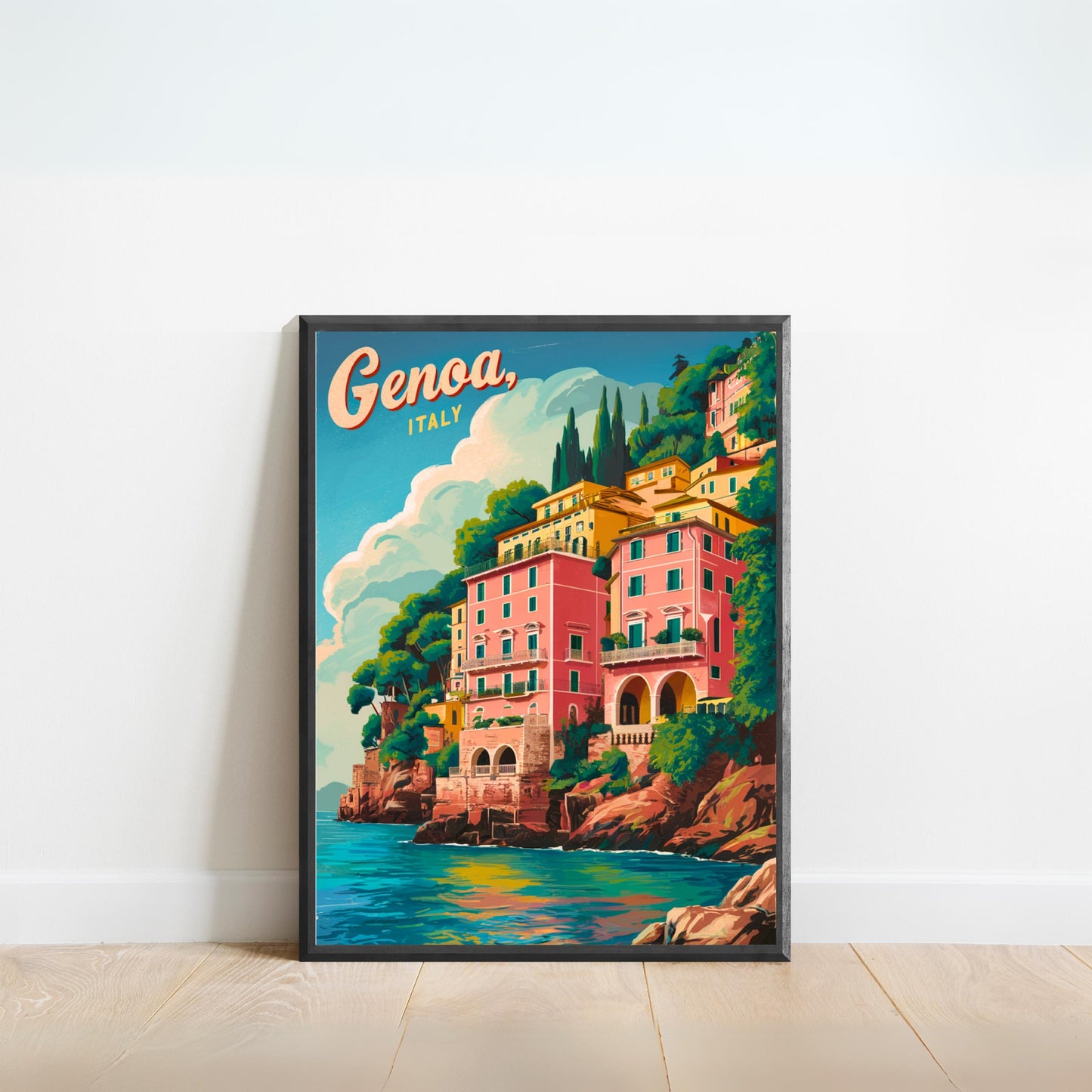 Genoa Vintage Travel Poster