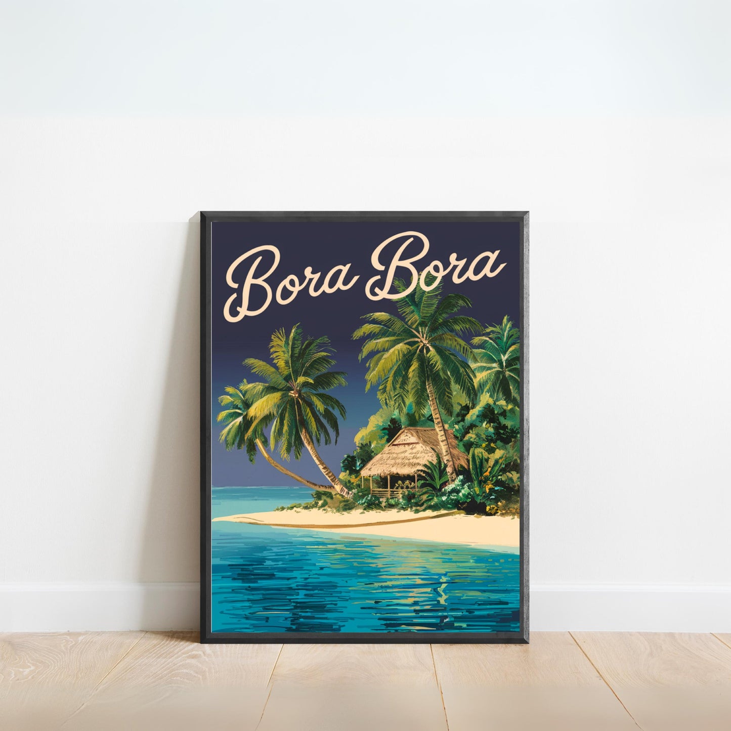 Bora Bora Vintage Travel Poster - Tranquil Waters