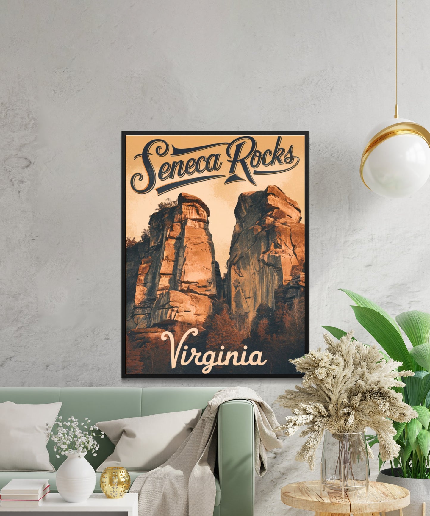 Seneca Rocks Vintage Travel Poster