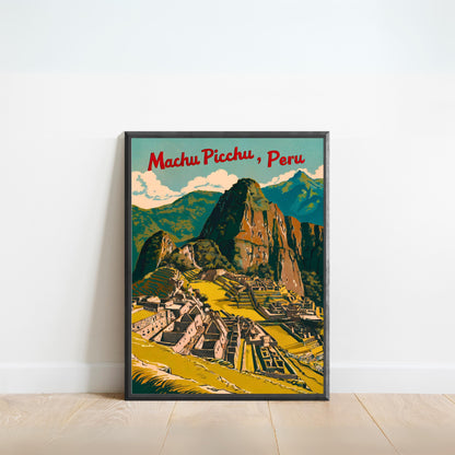 Machu Picchu Vintage Travel Poster - Lost City of the Andes