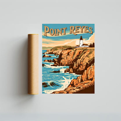 Point Reyes Vintage Travel Poster - California Peninsula