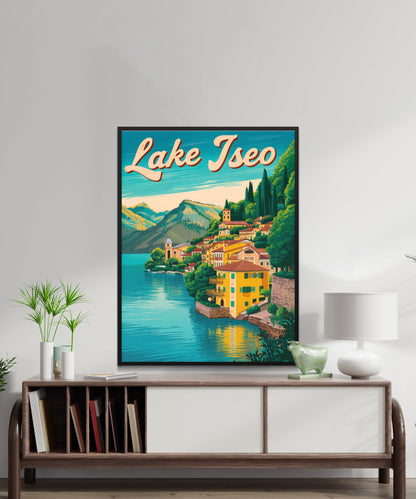 Lake Iseo Vintage Travel Poster