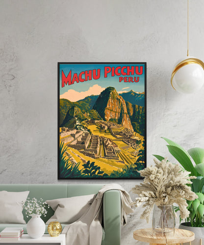 Machu Picchu Vintage Travel Poster - Timeless Incan Wonder