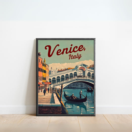 Venice Vintage Travel Poster - Reflections of Elegance