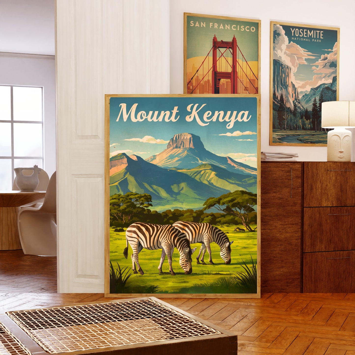 Mount Kenya Vintage Travel Poster - Mountain Splendor