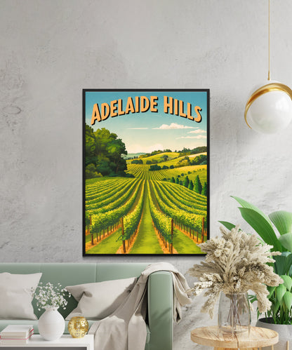 Adelaide Hills Vintage Travel Poster