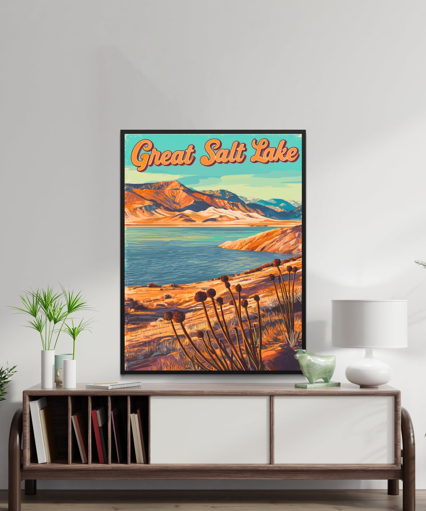 Great Salt Lake Vintage Travel Poster