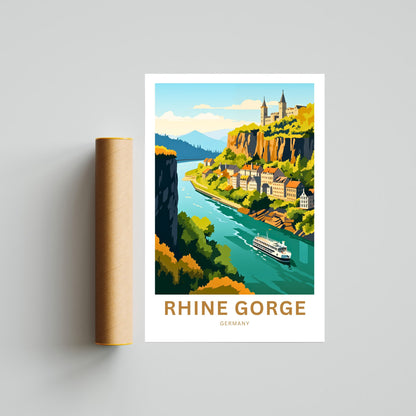 Rhine Gorge Travel Poster