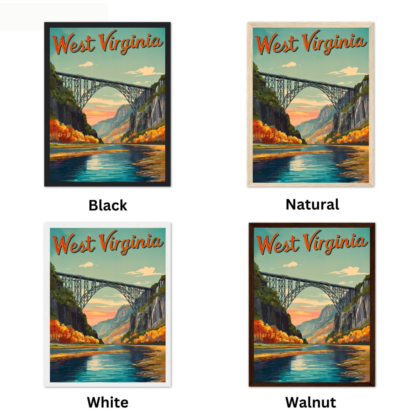 West Virginia Vintage Travel Poster - Timeless Appalachian Charm