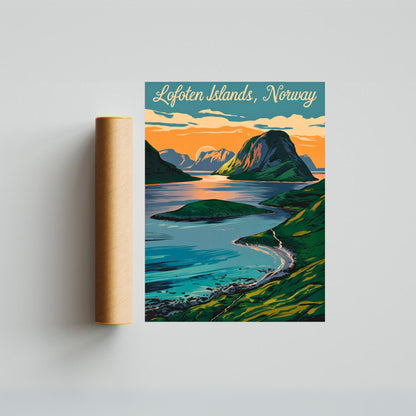 Lofoten Islands Vintage Travel Poster - Peaks and Pristine Waters