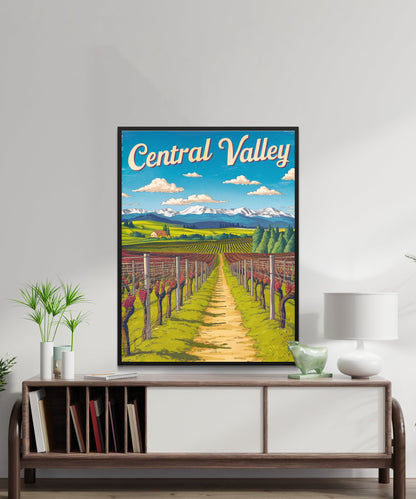 Central Valley Vintage Travel Poster