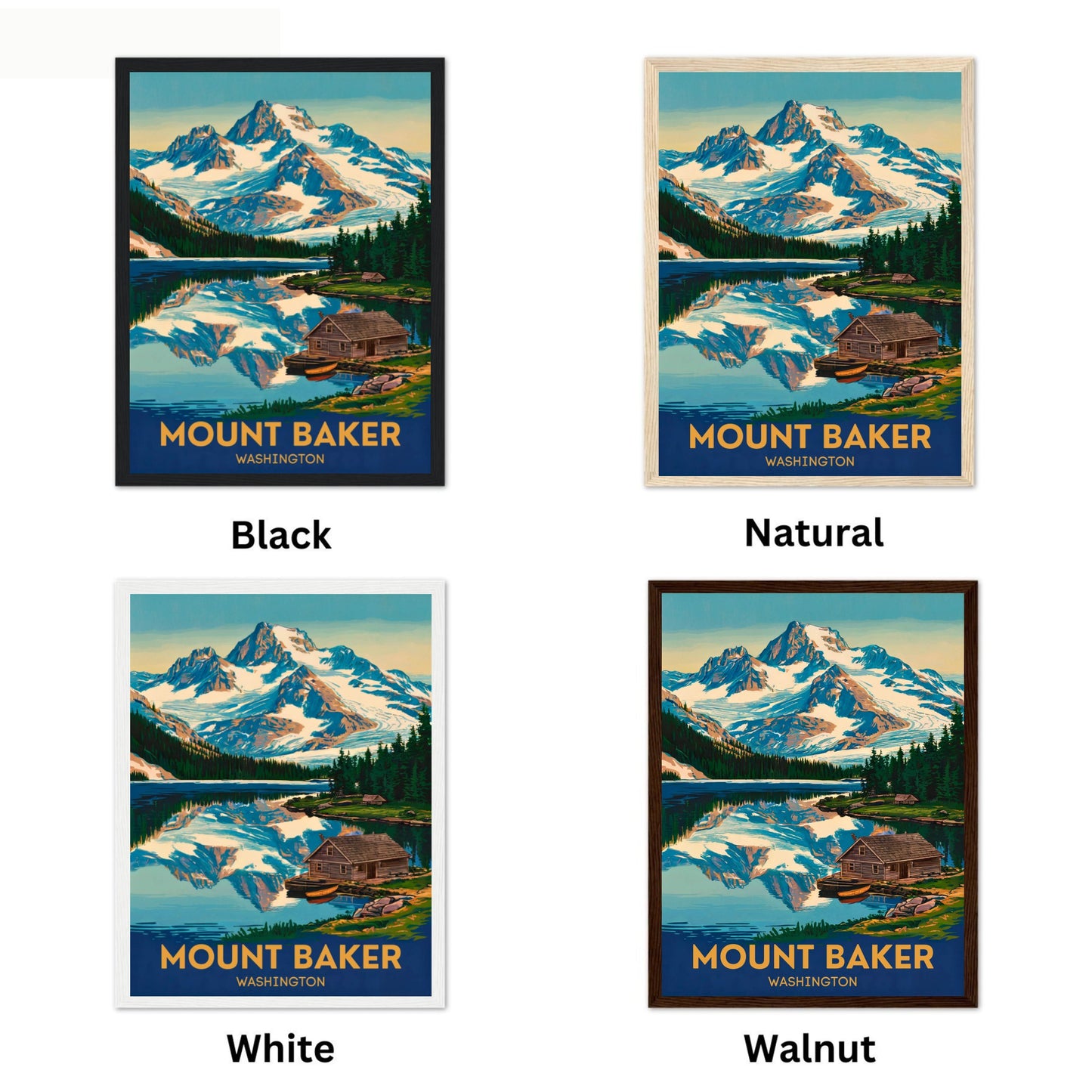 Mount Baker Vintage Travel Poster - Timeless Pacific Northwest Majesty