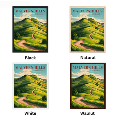 Malvern Hills Vintage Travel Poster