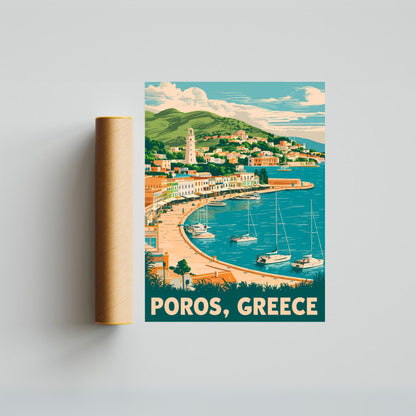 Poros Vintage Travel Poster - Historic Beauty