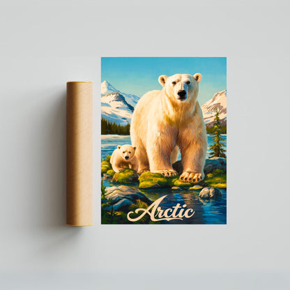 Arctic Vintage Travel Poster - Icy Wilderness