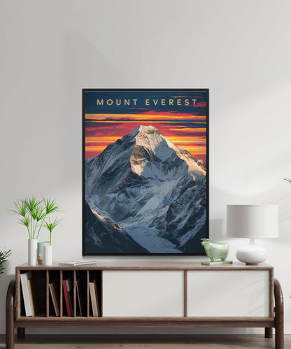 Mount Everest Vintage Travel Poster - Snow-Capped Wonder