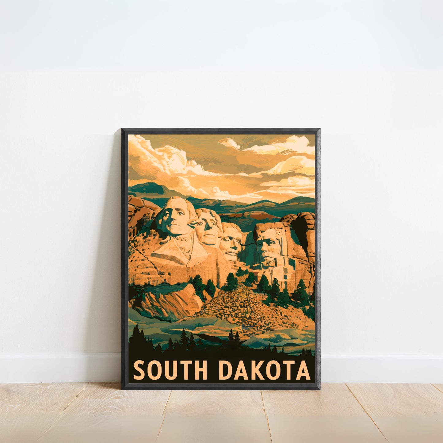 South Dakota Vintage Travel Poster