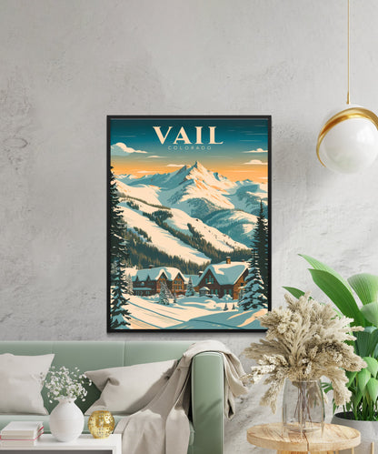 Vail Mountain Vintage Travel Poster