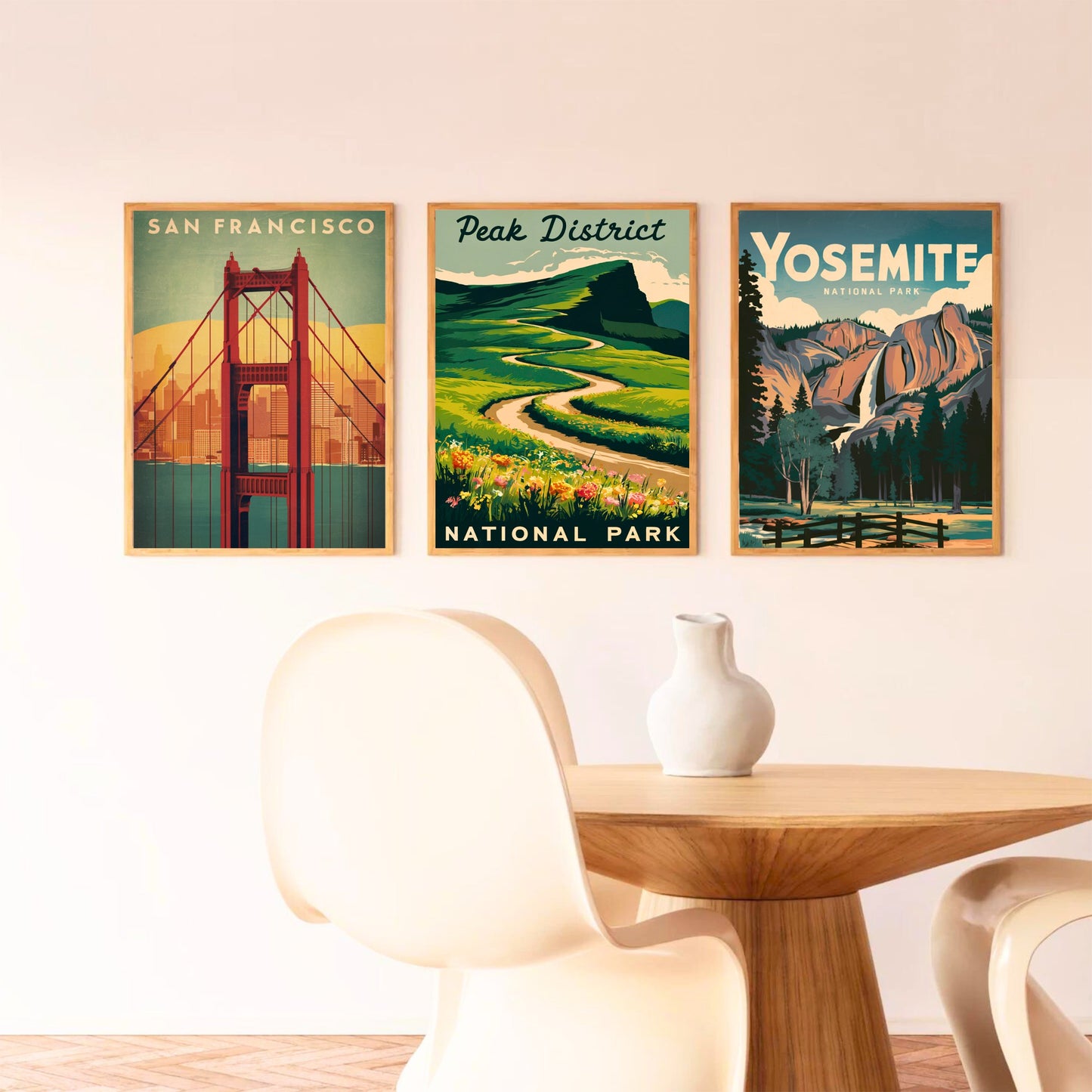 Peak District Vintage Travel Poster -Tranquil British Landscapes