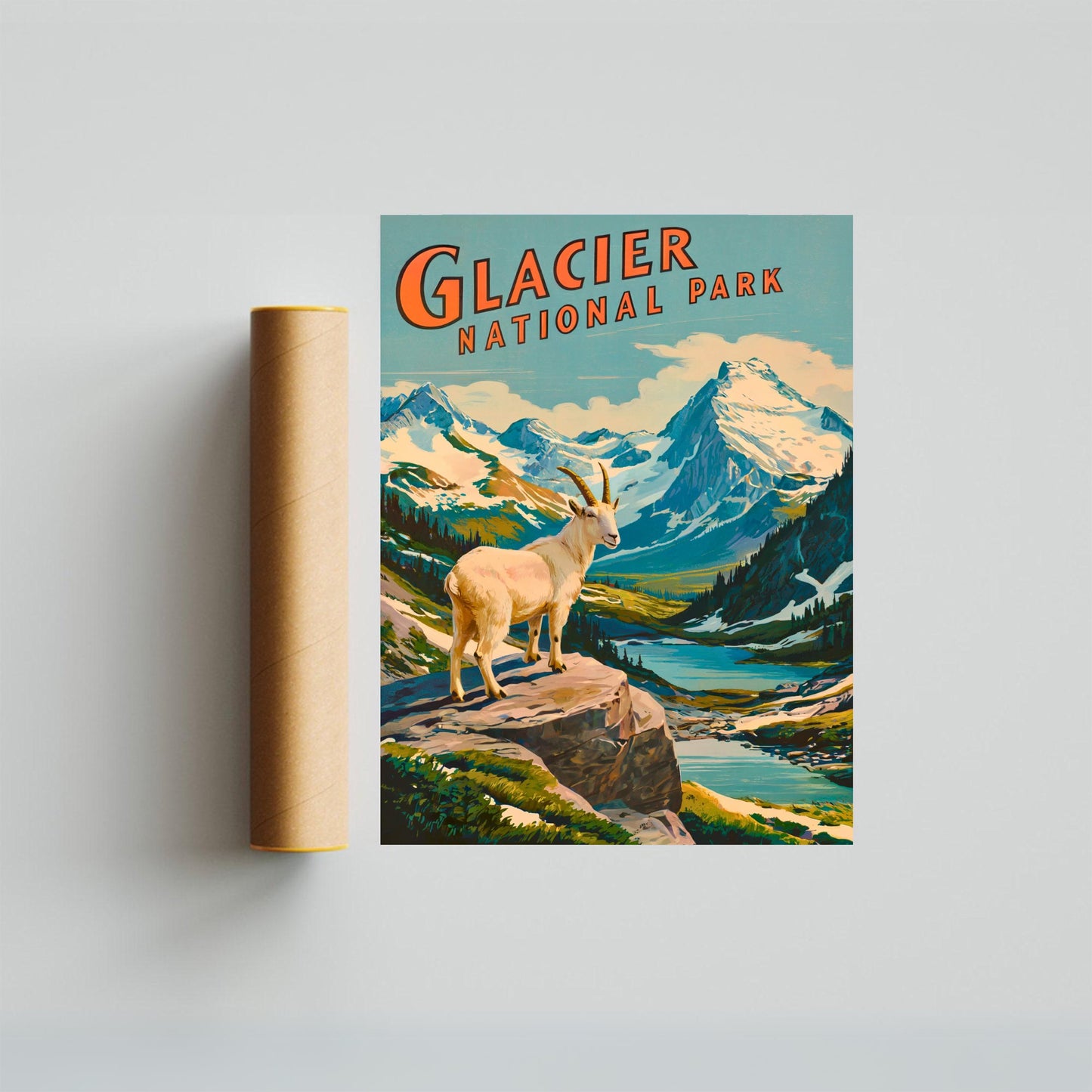 Glacier National Park Vintage Travel Poster